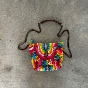 Kurt Geiger 🌈 Mini Raffia Rainbow Crossbody